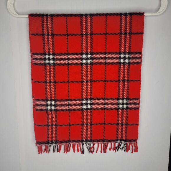 Burberry of London 100% Cashmere Red Plaid Scarf Made in England - Picture 2 of 3